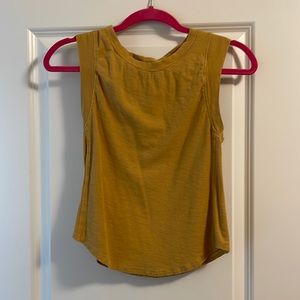 Free People Mustard yellow tank top/crop size small